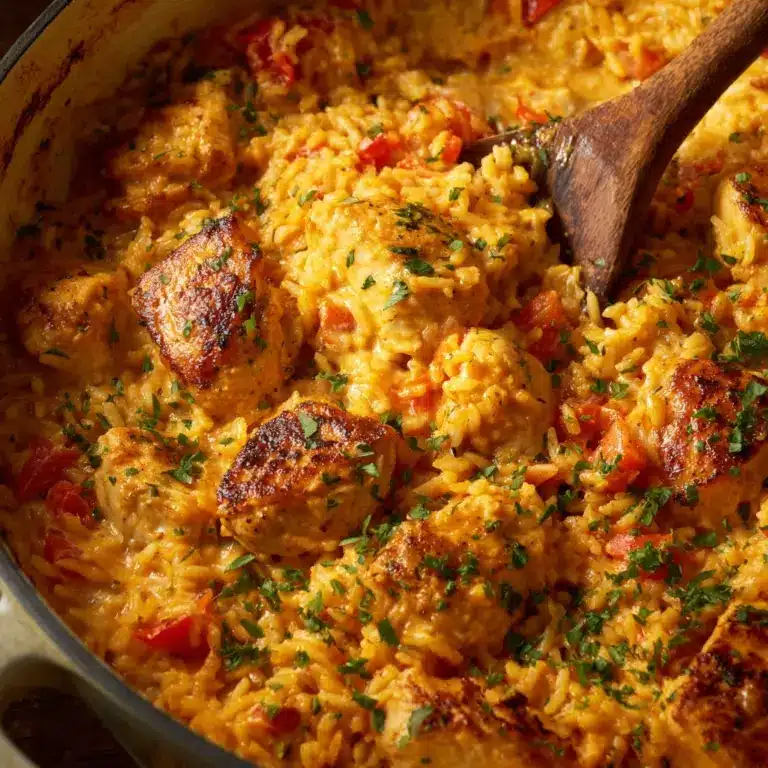 Easy One Pot Queso Chicken and Rice Recipe
