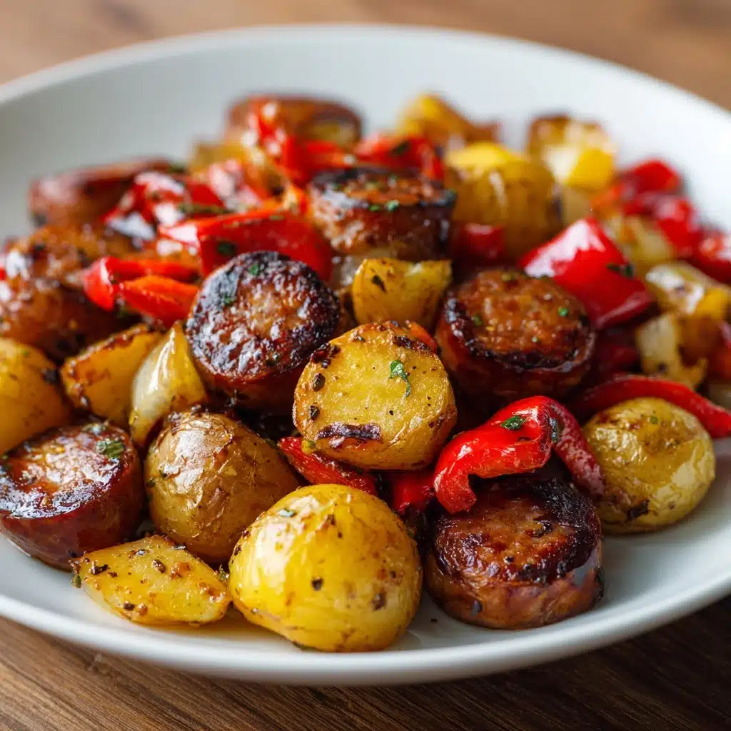 Baked Kielbasa and Potatoes Skillet Dinner Recipe - Recipe Image