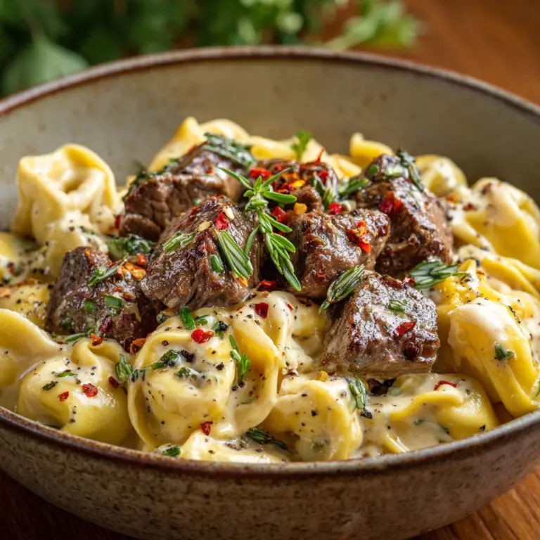 Cheesesteak Tortellini in Rich Provolone Sauce Recipe