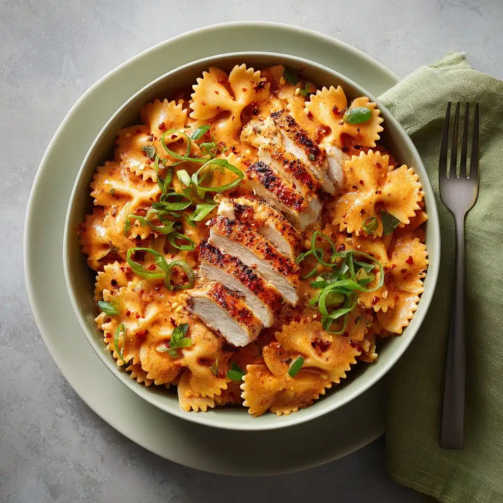Creamy, Spicy Chicken Pasta with Summer Vegetables Recipe - Recipe Image