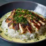 Chicken & Rice Bowls with Creamy Garlic Sauce Recipe