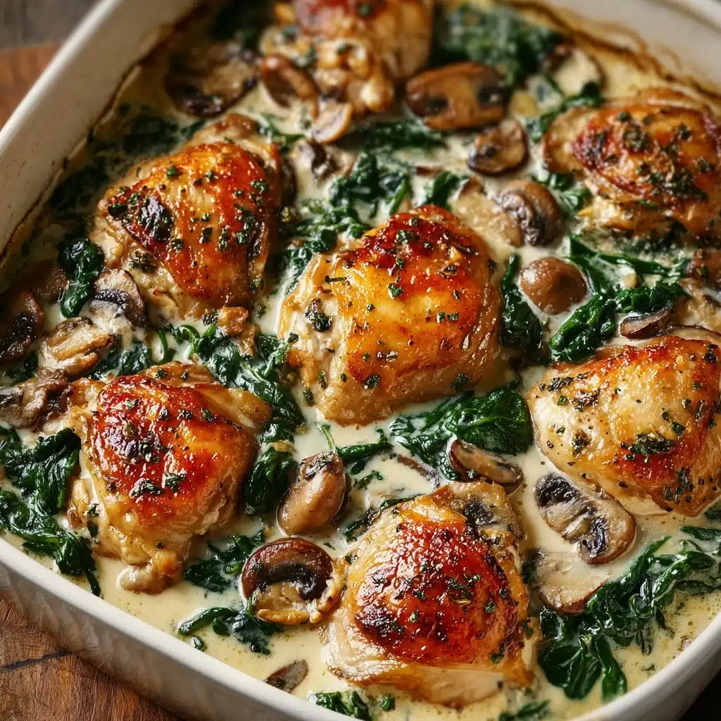 Chicken, Spinach, and Mushroom Low-Carb Oven Dish Recipe - Recipe Image