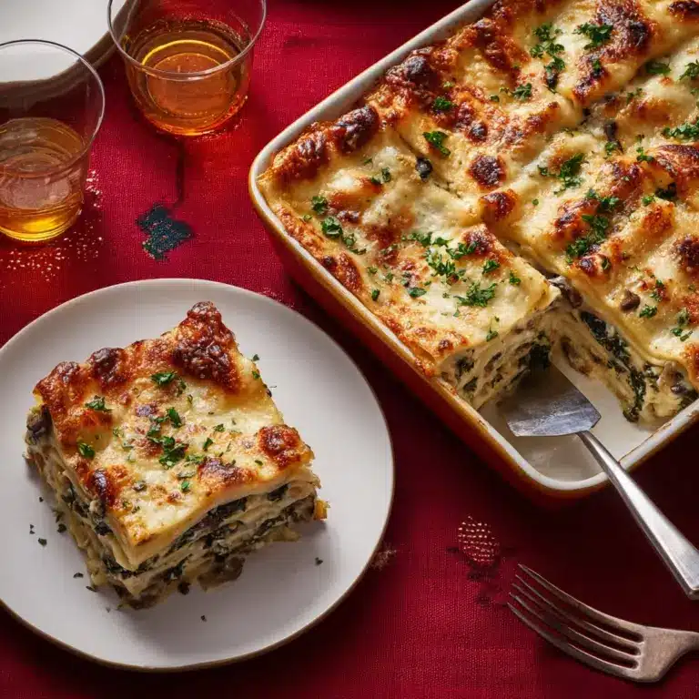 Creamy Spinach & Mushroom Lasagna Recipe