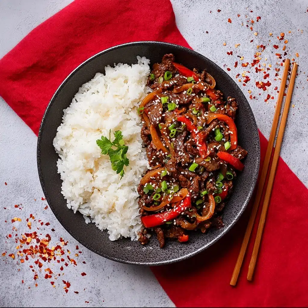 Crispy Chilli Beef Rice Recipe - Recipe Image