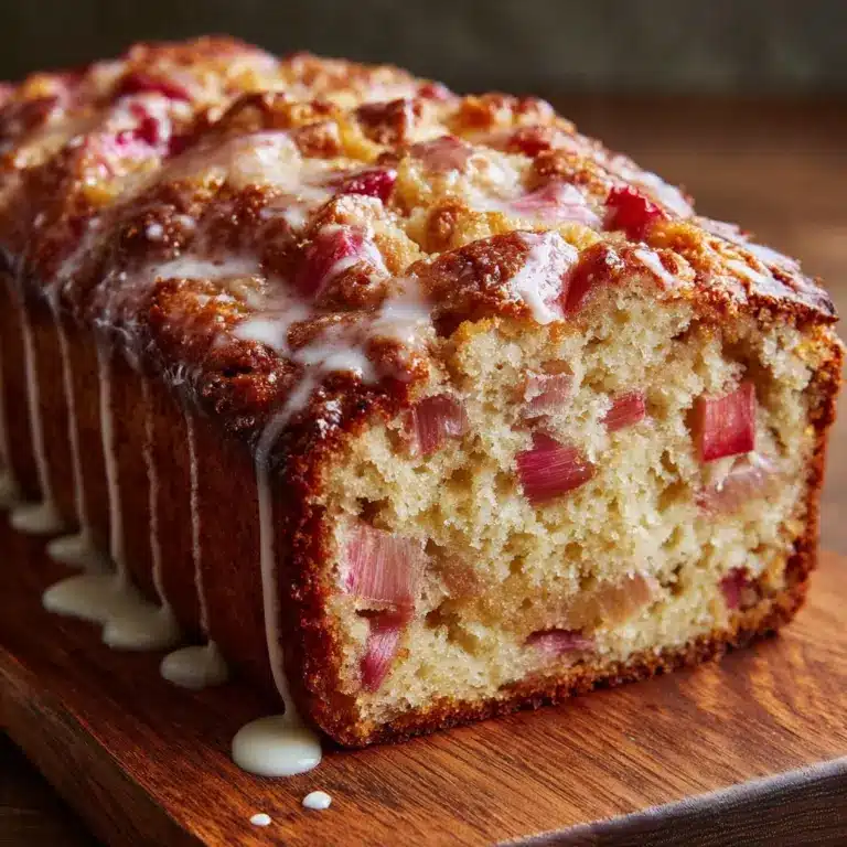Lemon Rhubarb Loaf with Glaze Recipe