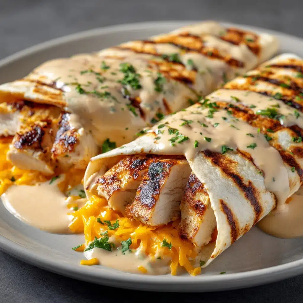 Cheesy Garlic Chicken Wraps Recipe - Recipe Image