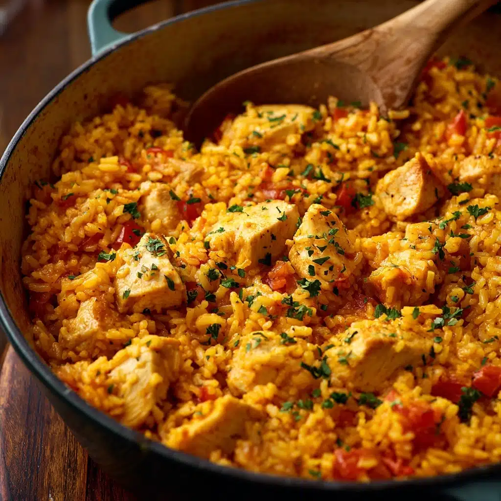 Easy One Pot Queso Chicken and Rice Recipe - Recipe Image