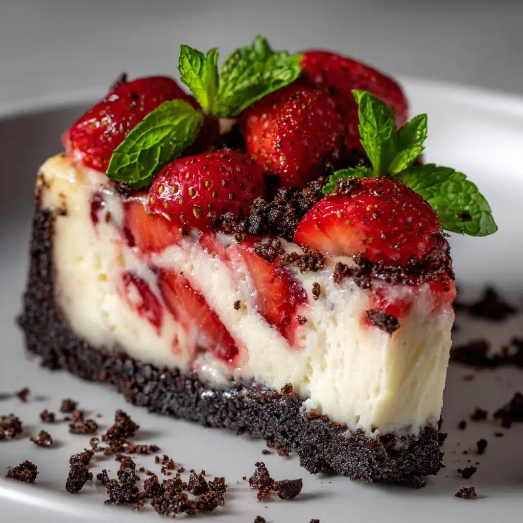 Chocolate Strawberry Swirl Cheesecake Recipe - Recipe Image