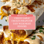 Cheesy Garlic Chicken Wraps Recipe