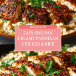 One-Pan Creamy Parmesan Chicken & Rice [40 Minutes] Recipe