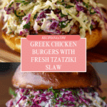 Greek Chicken Burgers with Tzatziki Slaw Recipe