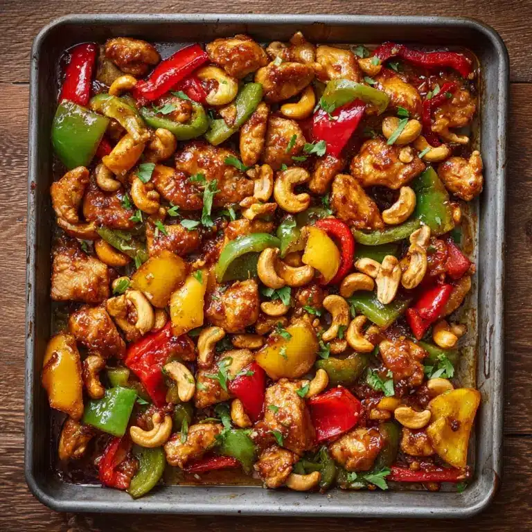 Sheet Pan Cashew Chicken Recipe