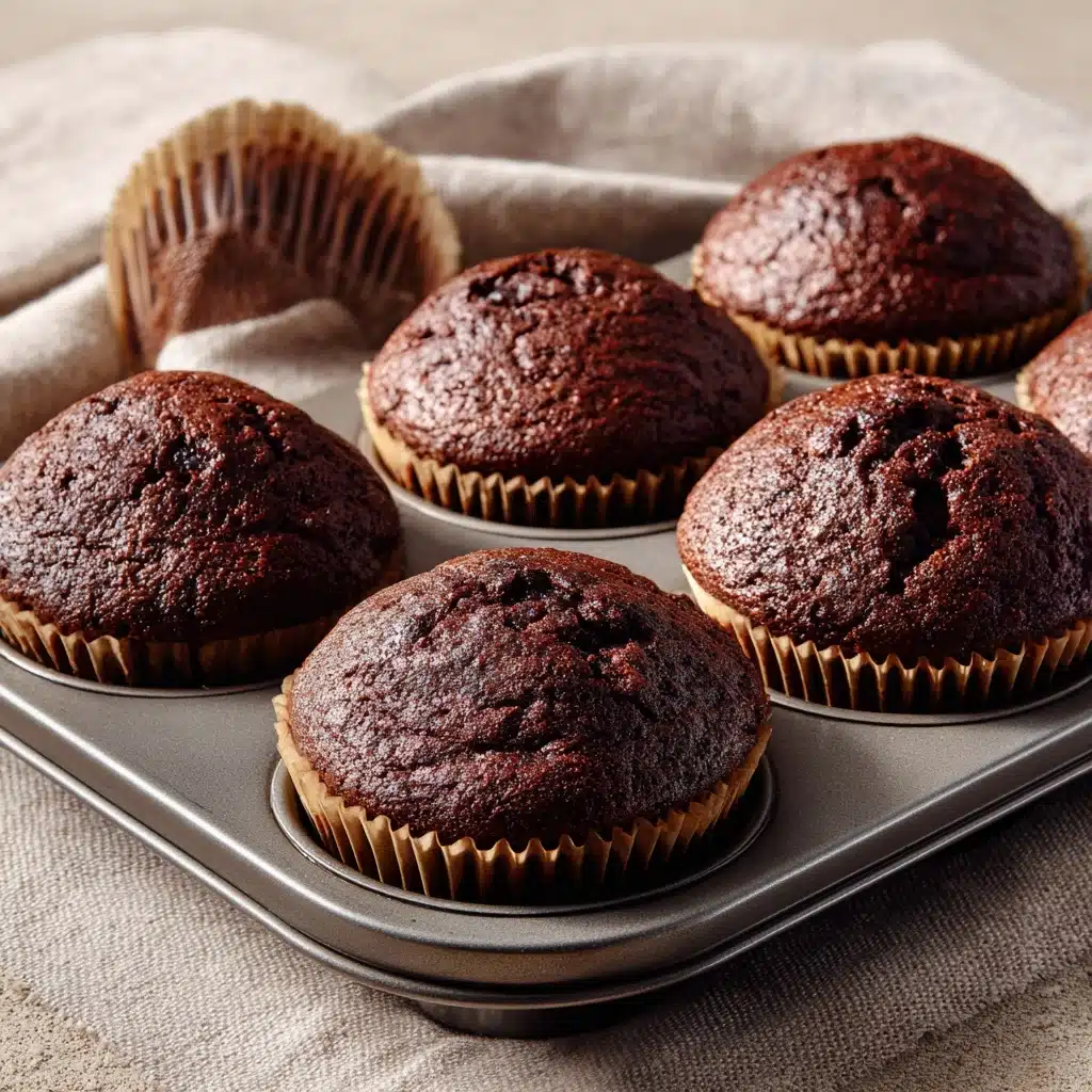 One Bowl Chocolate Greek Yogurt Banana Muffins Recipe - Recipe Image