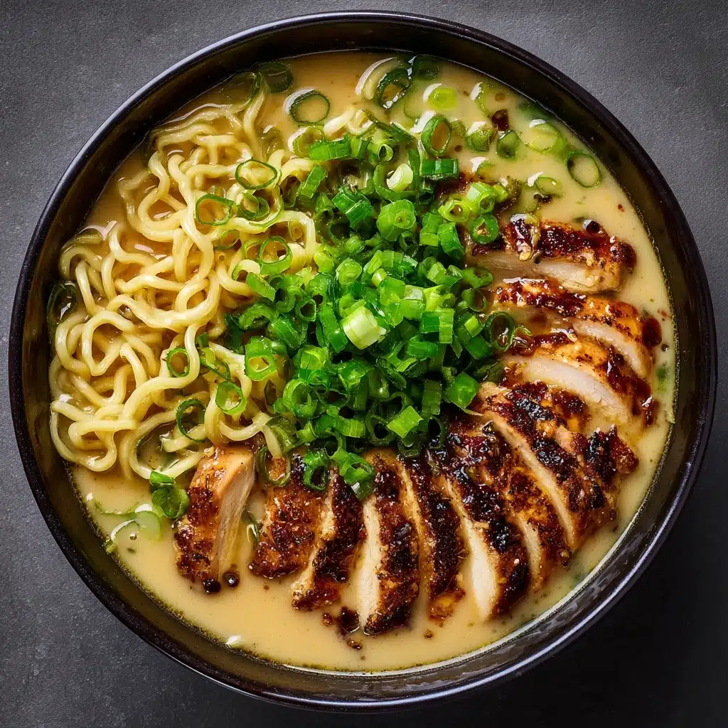 Fiery Chicken Ramen with Creamy Garlic Sauce Recipe - Recipe Image