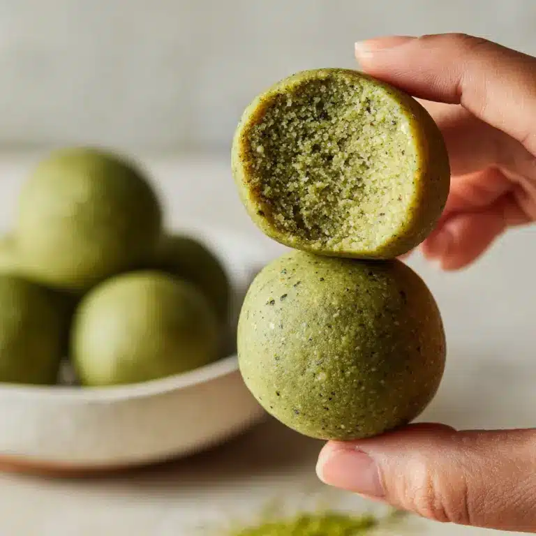No Bake Matcha Cookie Dough Energy Bites Recipe
