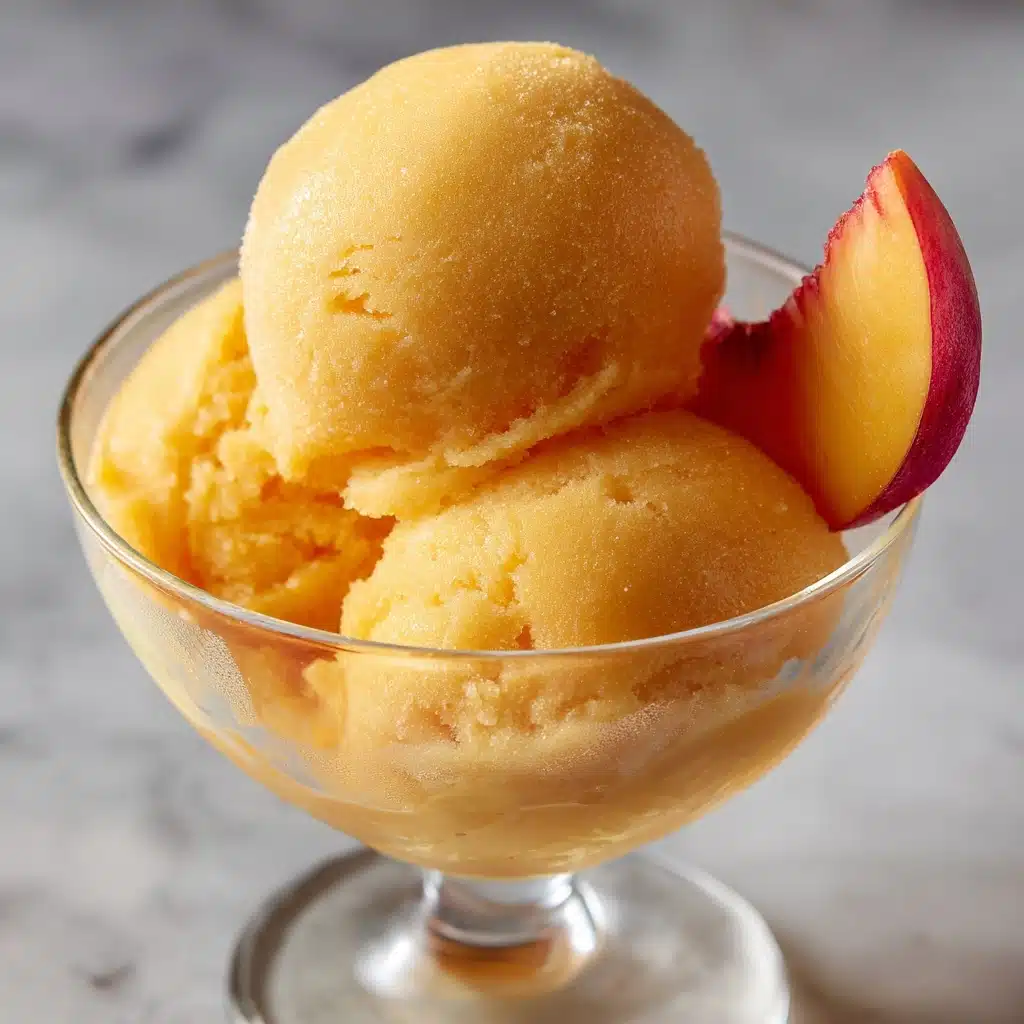 The Best Peach Sorbet Without Ice Cream Maker Recipe - Recipe Image