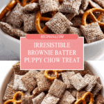 Brownie Batter Puppy Chow {or Muddy Buddies} Recipe