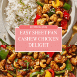 Sheet Pan Cashew Chicken Recipe