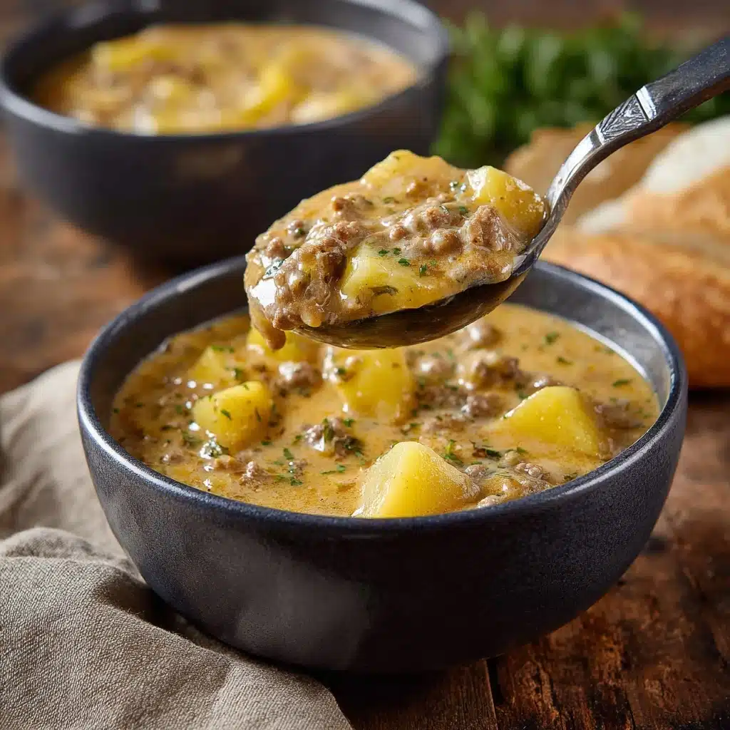 Cheesy Beef and Potato Soup Recipe - Recipe Image