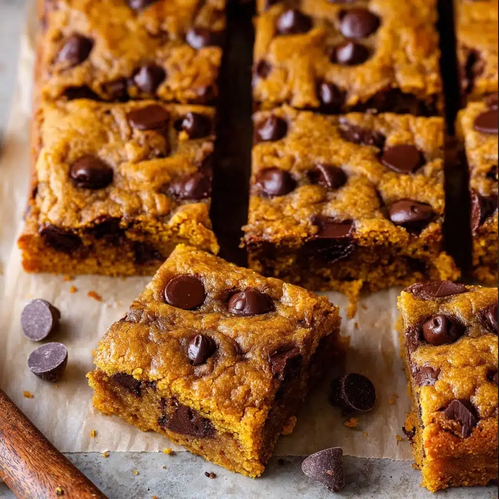 Fudgy Pumpkin Chocolate Chip Bars (Pumpkin Blondies) Recipe - Recipe Image