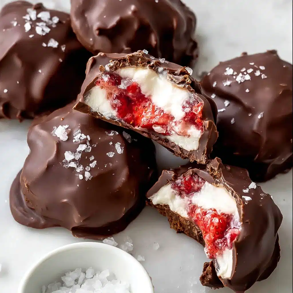 Chocolate Strawberry Frozen Yogurt Bites Recipe - Recipe Image