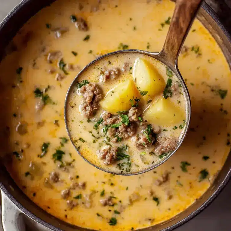 Cheesy Beef and Potato Soup Recipe