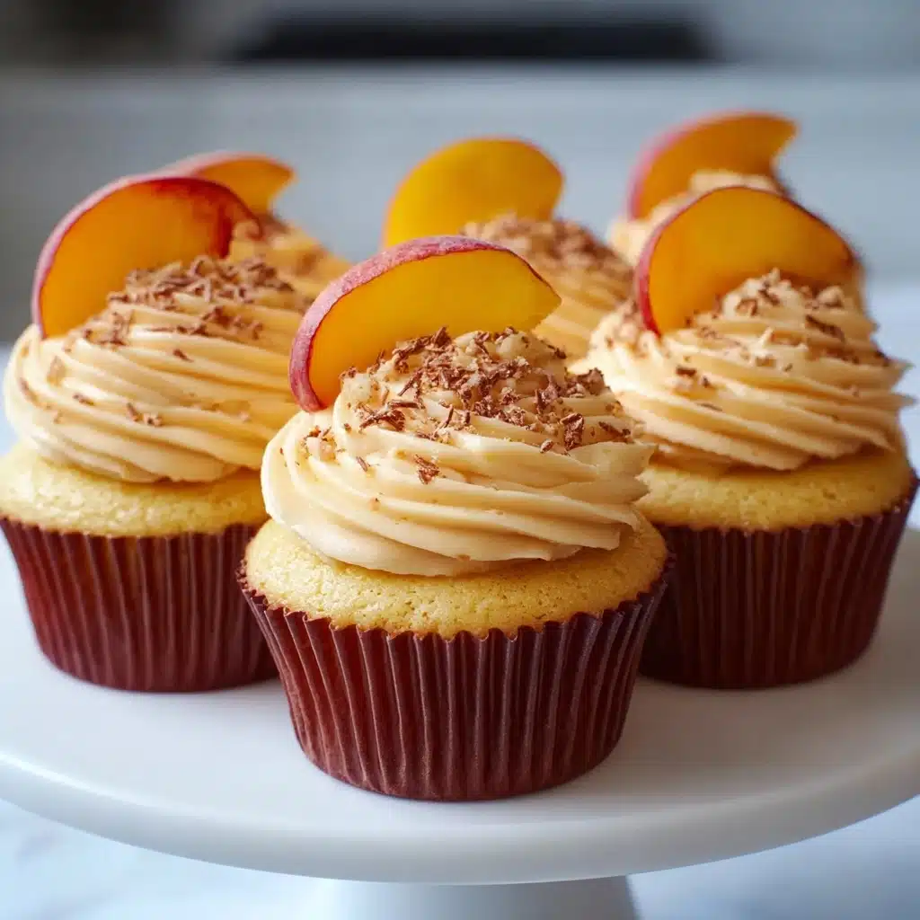 The Best Honey Peach Cream Cheese Cupcakes Recipe - Recipe Image