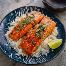 Spicy Salmon Bowls with Coconut Rice Recipe