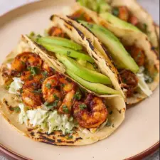 Cilantro Lime Shrimp Tacos with Creamy Slaw Recipe
