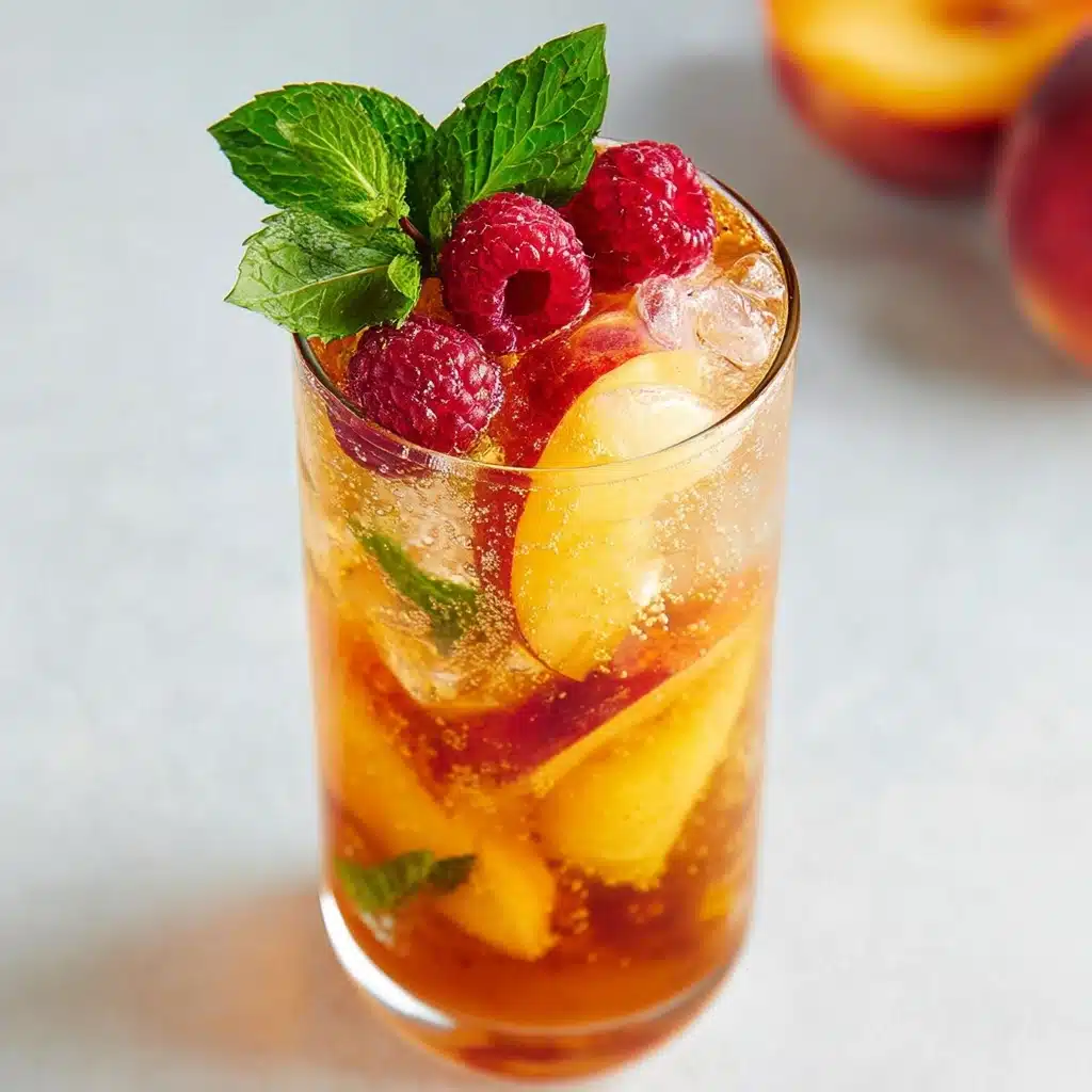 Bellini Peach Raspberry Iced Tea Recipe - Recipe Image