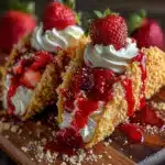 Strawberry Crunch Cheesecake Tacos Recipe