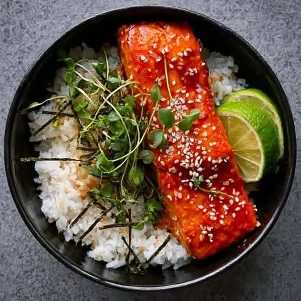 Spicy Salmon Bowls with Coconut Rice Recipe - Recipe Image