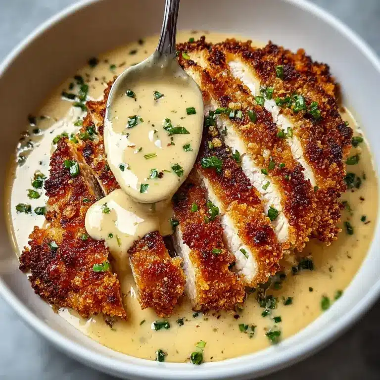 Parmesan Crusted Chicken with Creamy Garlic Sauce Recipe