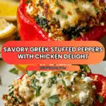 Baked Greek Stuffed Peppers with Chicken Recipe