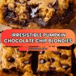 Fudgy Pumpkin Chocolate Chip Bars (Pumpkin Blondies) Recipe