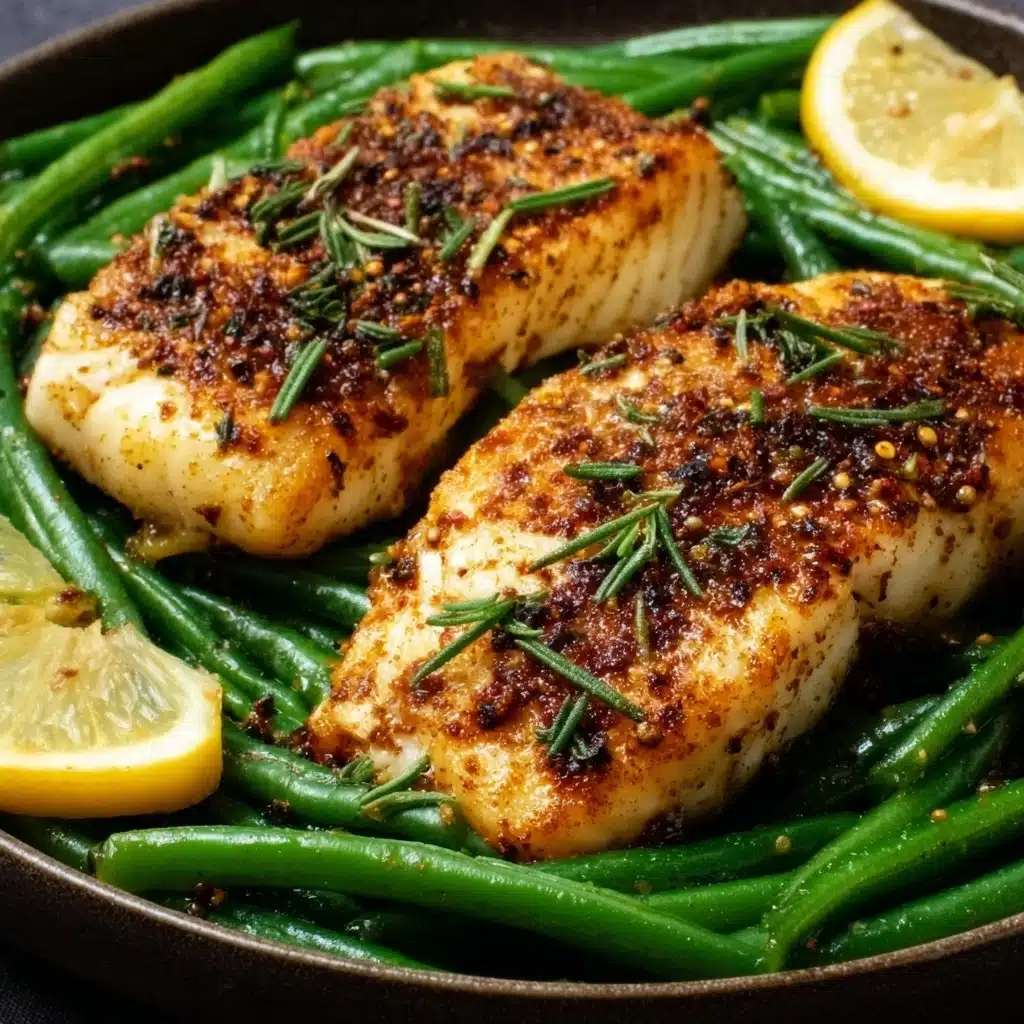 * Return the seared tilapia fillets and the cooked green beans to the skillet with the sauce Recipe - Recipe Image