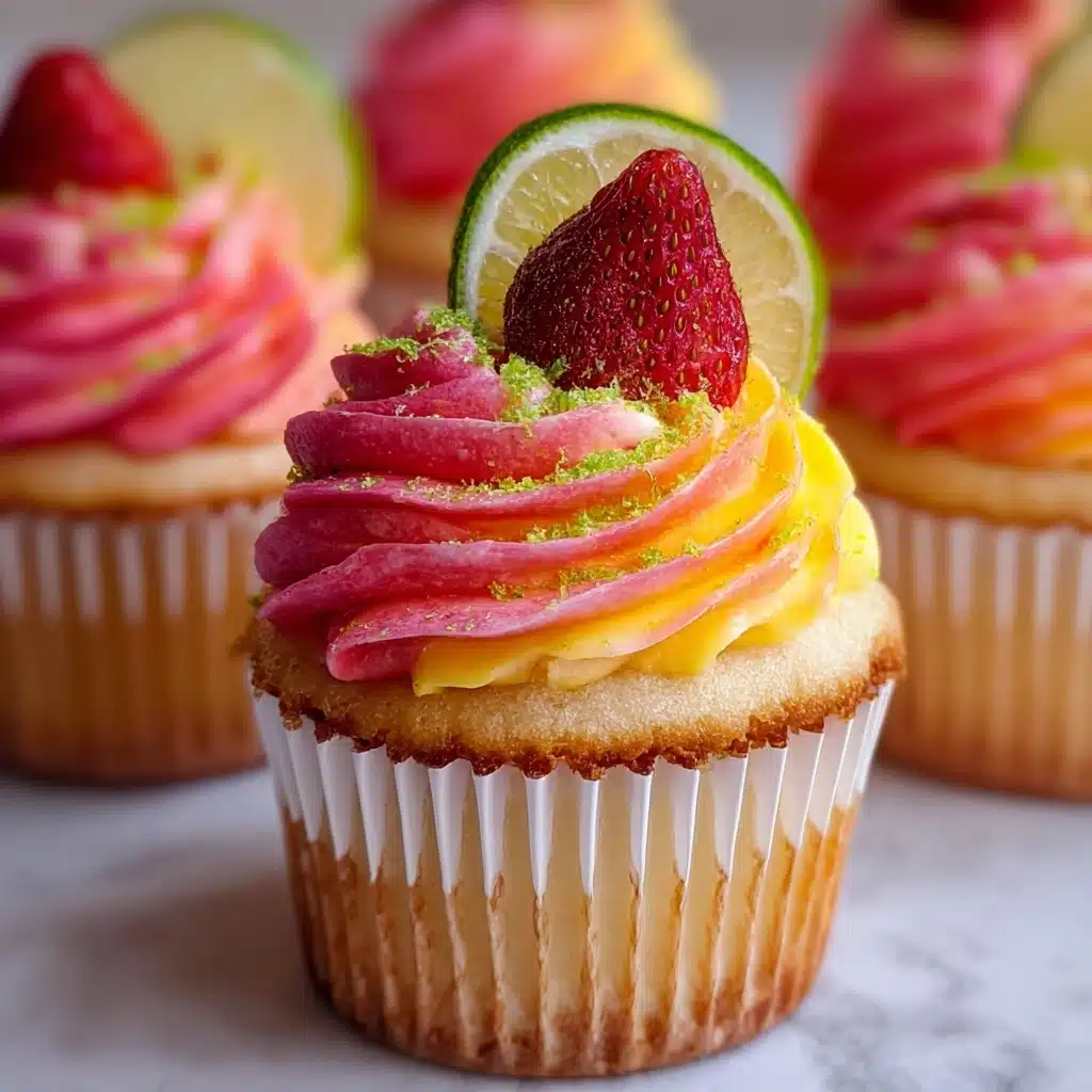 Tropical Strawberry Mango Margarita Cupcakes Recipe - Recipe Image