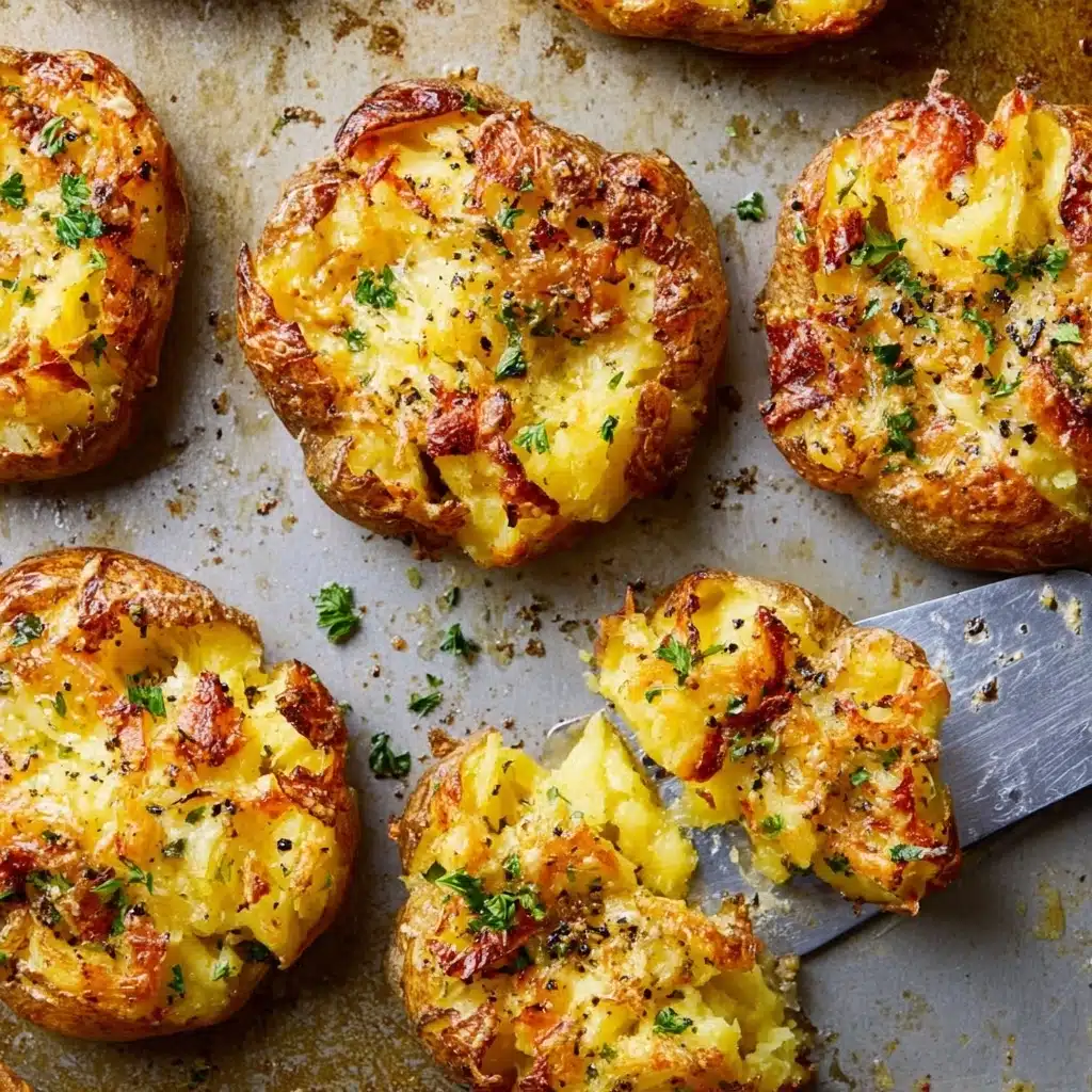 Garlic Parmesan Smashed Potatoes Recipe - Recipe Image