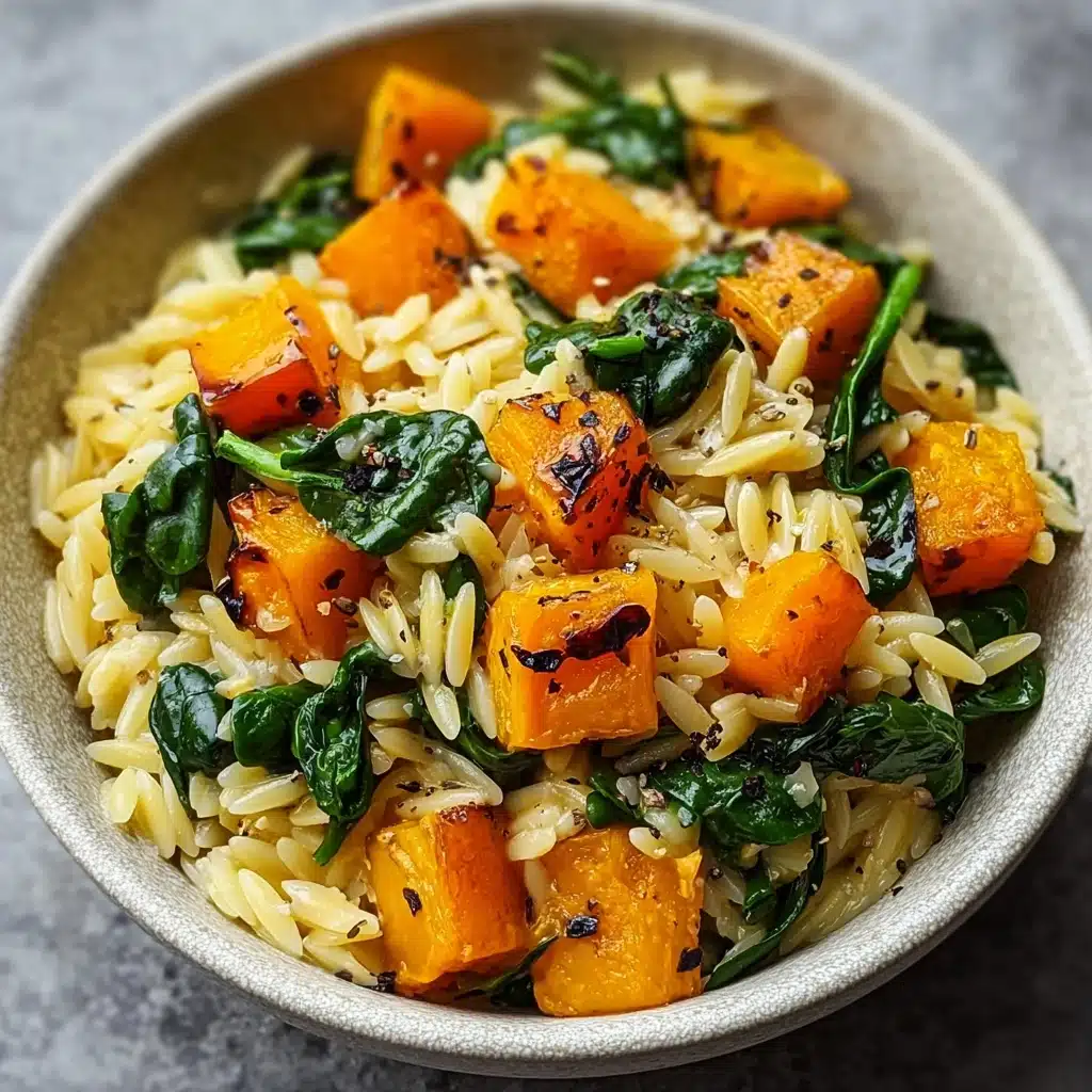Creamy Orzo with Roasted Butternut Squash and Spinach Recipe - Recipe Image