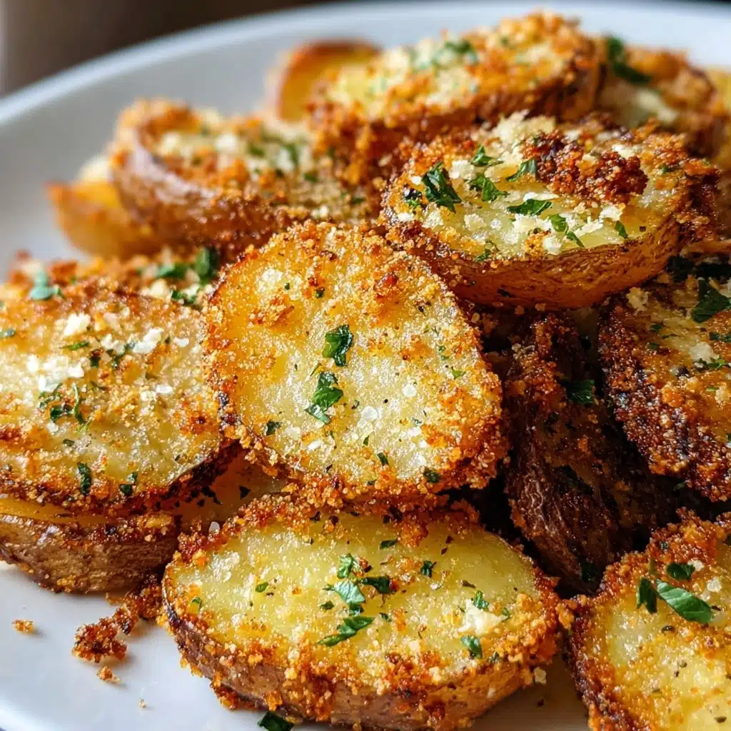 Crispy Garlic Parmesan Crusted Potatoes Recipe - Recipe Image