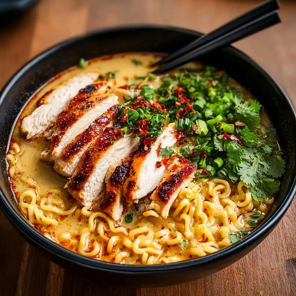 Fiery Chicken Ramen : A Comforting Noodle Bowl Recipe - Recipe Image