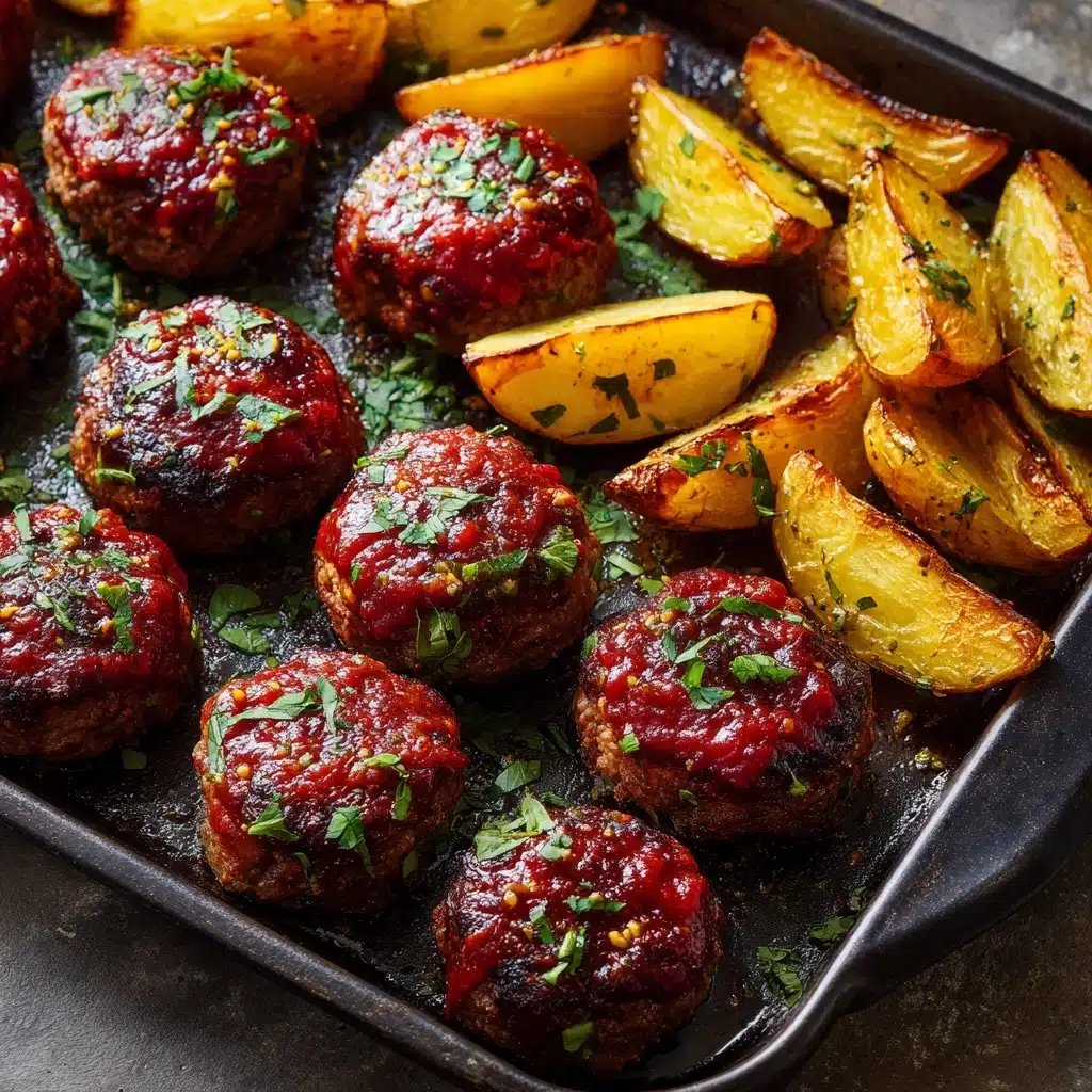 Sheet Pan Mini Meatloaf with Roasted Potatoes Recipe - Recipe Image