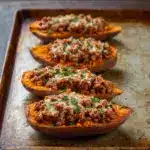 High Protein Ground Turkey Stuffed Sweet Potato Recipe