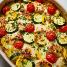 Easy Mediterranean Chicken Zucchini Bake with Cheese Recipe