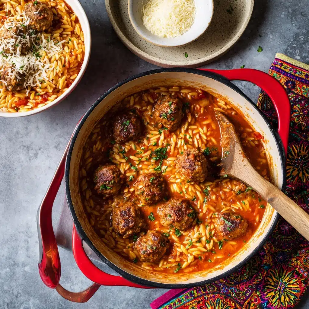 Creamy Tomato Orzo Soup with Chicken Meatballs Recipe