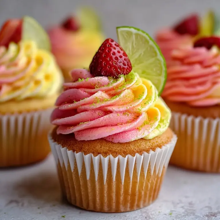 Tropical Strawberry Mango Margarita Cupcakes Recipe