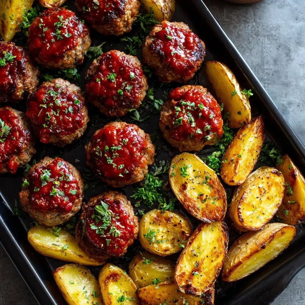 Sheet Pan Mini Meatloaf with Roasted Potatoes Recipe