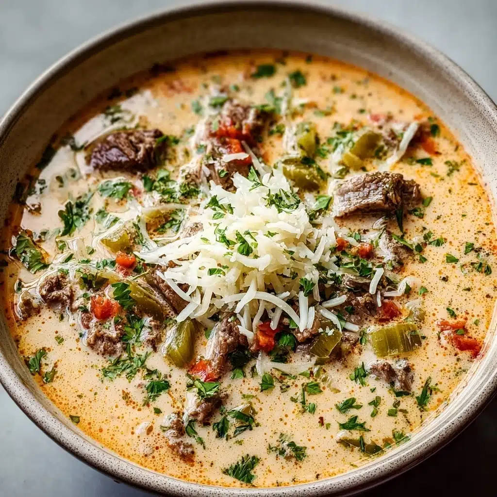 Creamy Philly Cheese Steak Soup Recipe