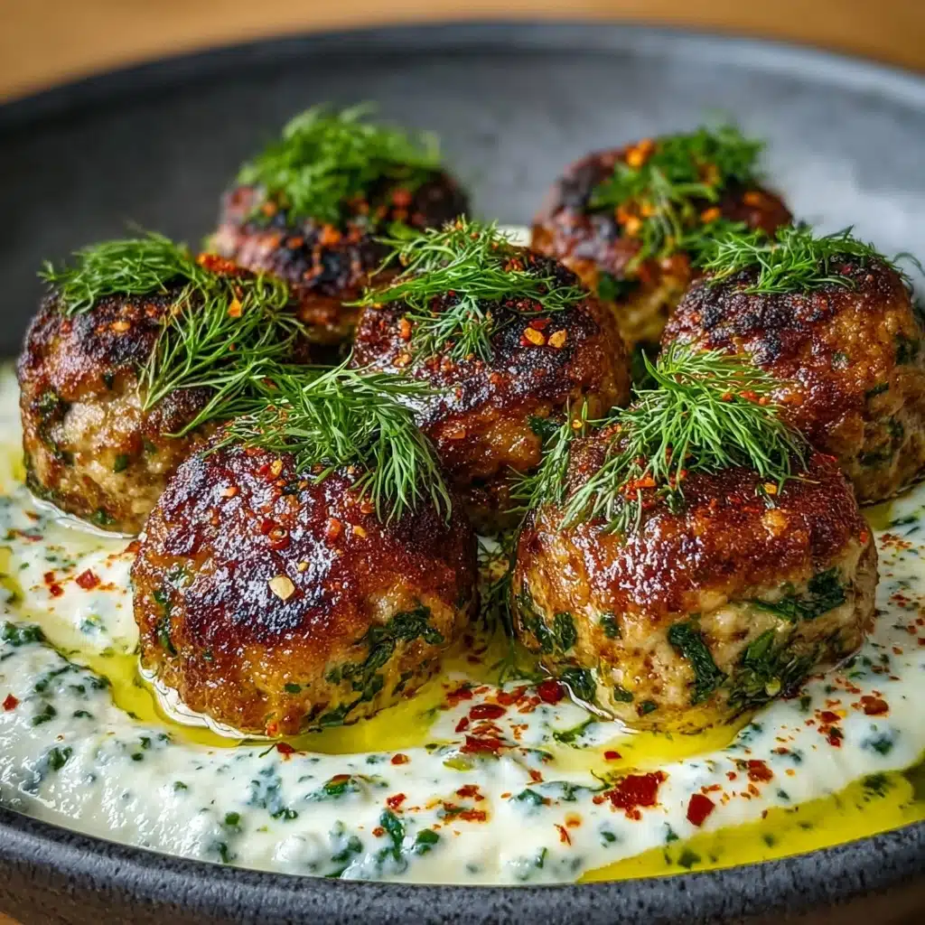 en Kofta with Creamy Garlic Yogurt Sauce Recipe - Recipe Image
