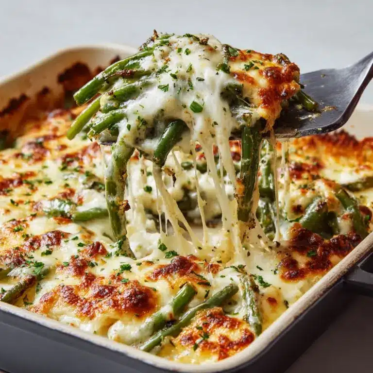 Cheesy Baked Green Beans Recipe